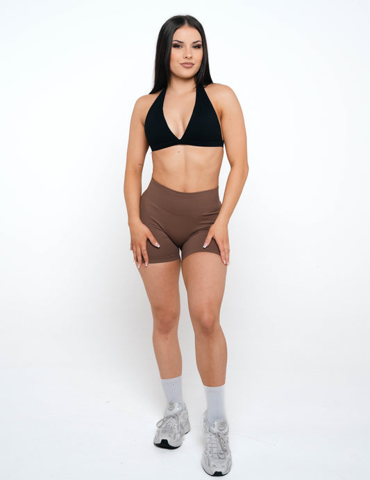 MINI SCRUNCH SEAMLESS SHORT - CHOCOLATE